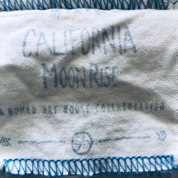 Boho Peasant Top White Blue Embroidered Tassel Neck ￼Top Small Petite - Picture 9 of 9